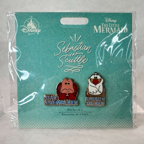 Disney Pin Trading The Little‎ Mermaid Sebastian & Scuttle Set Of 2 PP132561 NEW - Picture 1 of 7